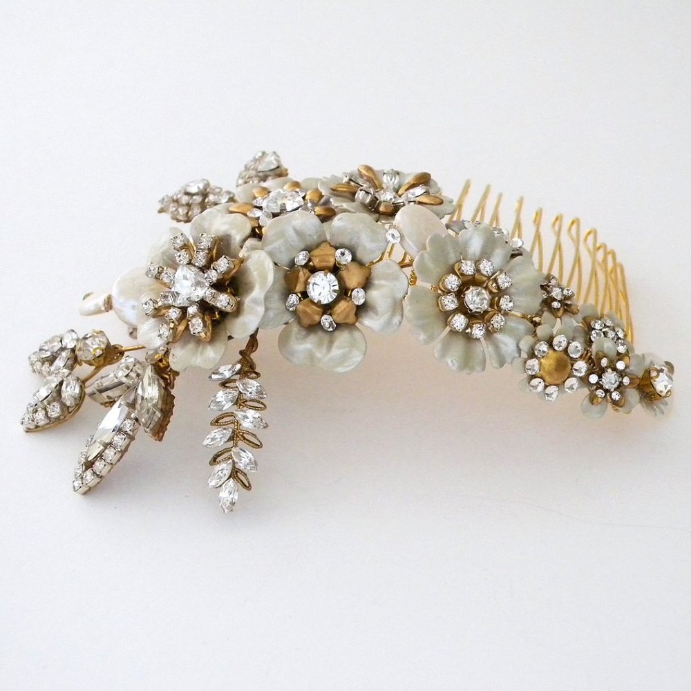 Erin Cole Vintage Style Floral Bridal Hair Comb NWT